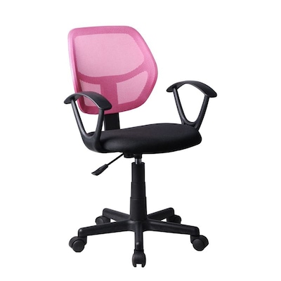 Καρέκλα Γραφείου Αύρα Ροζ/Μαύρο Mesh 51x50x79-91cm