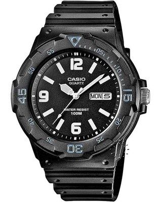 casio chronograph black rubber strap