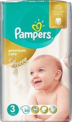 Pampers Premium Care No3 (6-10 kg)  60τεμ