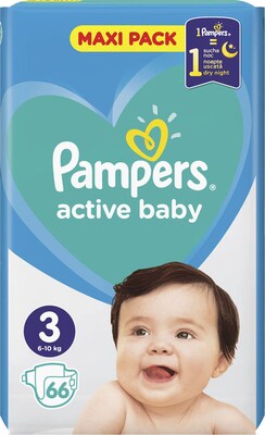 Pampers Active Baby No3 (6-10kg) 66τεμ