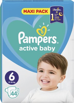 Pampers Active Baby Maxi No6 (13-18Kg) 44τεμ
