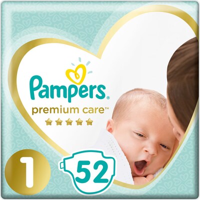 Pampers Premium Care Newborn No1 (2-5kg) 52τεμ