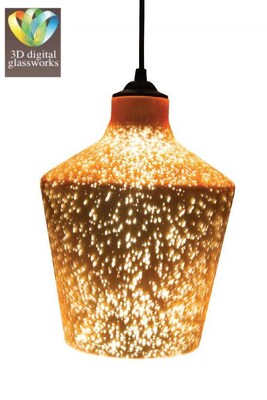Φωτιστικό Οροφής Κρεμαστό Γυαλί E27 Golden 3d Glass Art-v8 Vitoraina 4102420