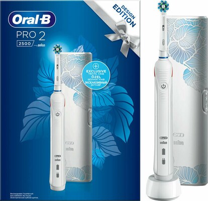 Ηλεκτρική Οδοντόβουρτσα Oral-b Pro 2 2500 Design Edition White Με Θήκη Ταξιδίου