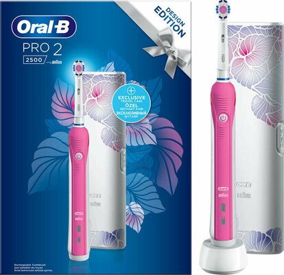 Ηλεκτρική Οδοντόβουρτσα Oral-b Pro 2 2500 Design Edition Pink Με Θήκη Ταξιδίου