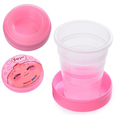 Παιδικό Πτυσσόμενο Ποτήρι Πλαστικό 7.5x3cm - Ροζ