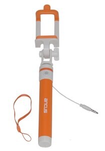 Selfie Stick Ancus Classic Πορτοκαλί Με Καλώδιο 3.5mm (μήκος Κονταριού 20cm, Μήκος Ανοίγματος 80cm)