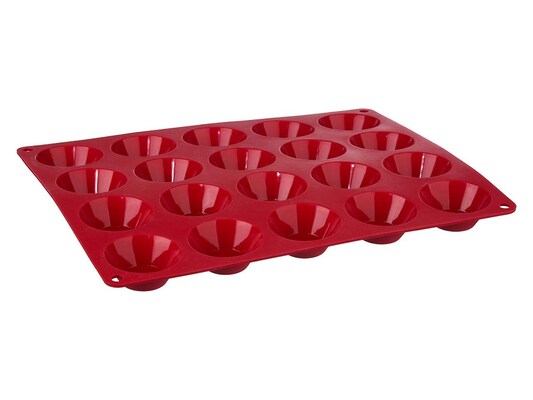 Φόρμα Σιλικόνης Με 20 Θέσεις Για Cupcakes, Muffins Σε Κόκκινο Χρώμα, 29.60x23.90x2.50 Cm