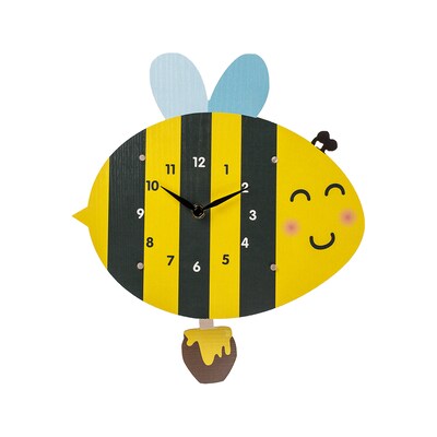Ξύλινο Παιδικό Ρολόϊ Τοίχου Μέλισσα