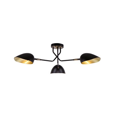 Kq 2759/3 Elia Black And Antique Brass Ceiling Lamp - 77-8102 - Home Lighting