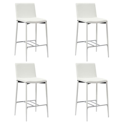 Vidaxl Καρέκλες Μπαρ 4 Τεμ. Λευκές Από Συνθετικό Δέρμα