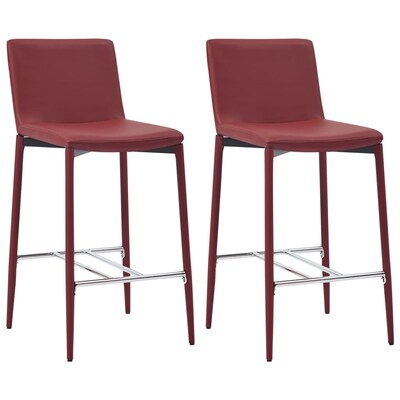 Vidaxl Καρέκλες Μπαρ 2 Τεμ. Μπορντό Από Συνθετικό Δέρμα