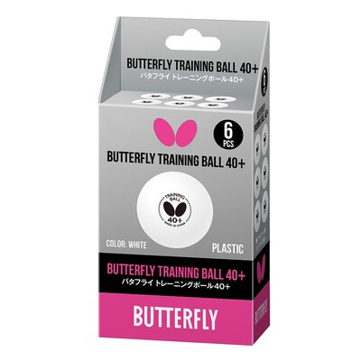 Μπαλάκια Πινγκ-πονγκ Butterfly Training Ball 40+ 6τμχ Λευκά