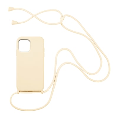 Θήκη Iphone 13 6.1 Σιλικόνης Με Κορδόνι Carryhang Μπεζ MY COLORS