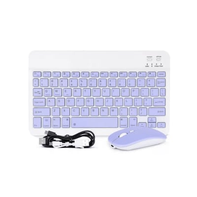 Σετ Πληκτρολόγιο Και Ποντίκι Smarteo Keyboard Chroma Bluetooth 10 Ιντσών Λιλά