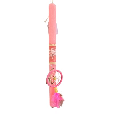 Λαμπάδα Ονειροπαγίδα Ροζ Χειροποίητη 29cm