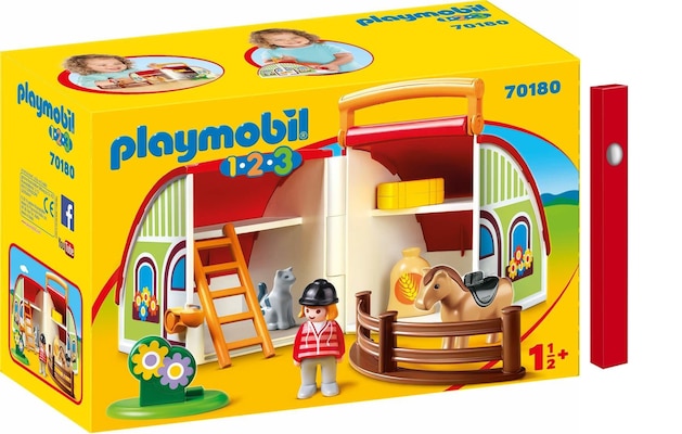 Παιχνιδολαμπάδα Playmobil® 1.2.3 - Αχυρώνας-βαλιτσάκι 1.2.3 (70180)